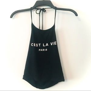 Black c’est la vie halter top